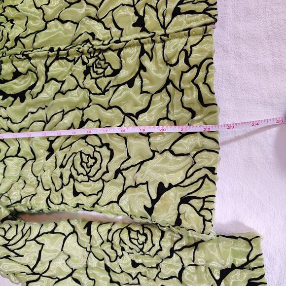 ALGO Textured Y2K L Floral Jacket Women’s Green Zip Up Raised Rose Pattern Retro - Picture 5 of 10